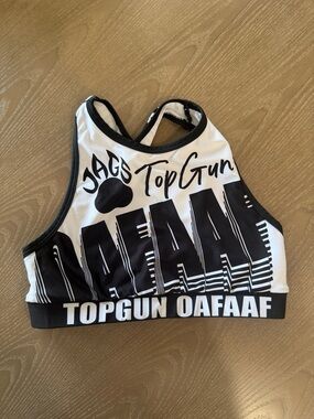 TopGun Kids Black & White Graphic Sports Bra